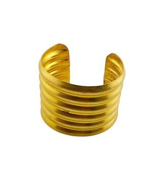 Vintage Tin Can 80s Style Matte Gold Cuff Bracelet (A7001)
